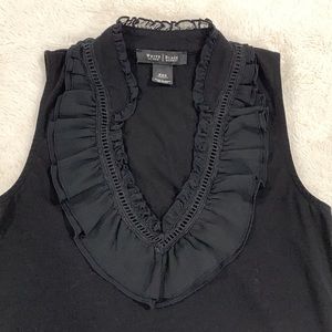 White House Black Market Ruffle Front Sleeveless Tank Top• Size XXS